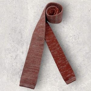 HARRISON BLAKE Orange/White Speckled Polyester Knit LUXURY Tie